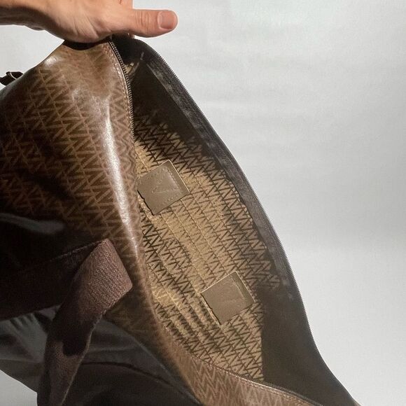 Mario Valentino Travel Boston Bag PVC Leather Brown - Picture 13 of 14